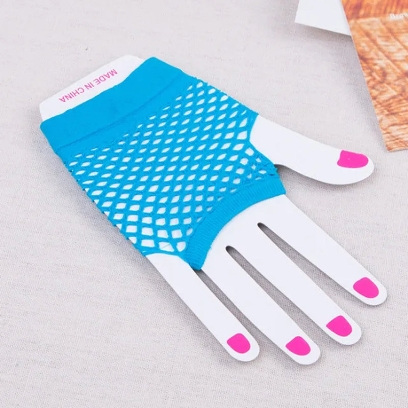 Neon Fishnet Fingerless Punk Goth Long Hollow Gloves Leg Arm Cuff Party Wear Fancy Dress for Womens Sexy Beautiful Arm