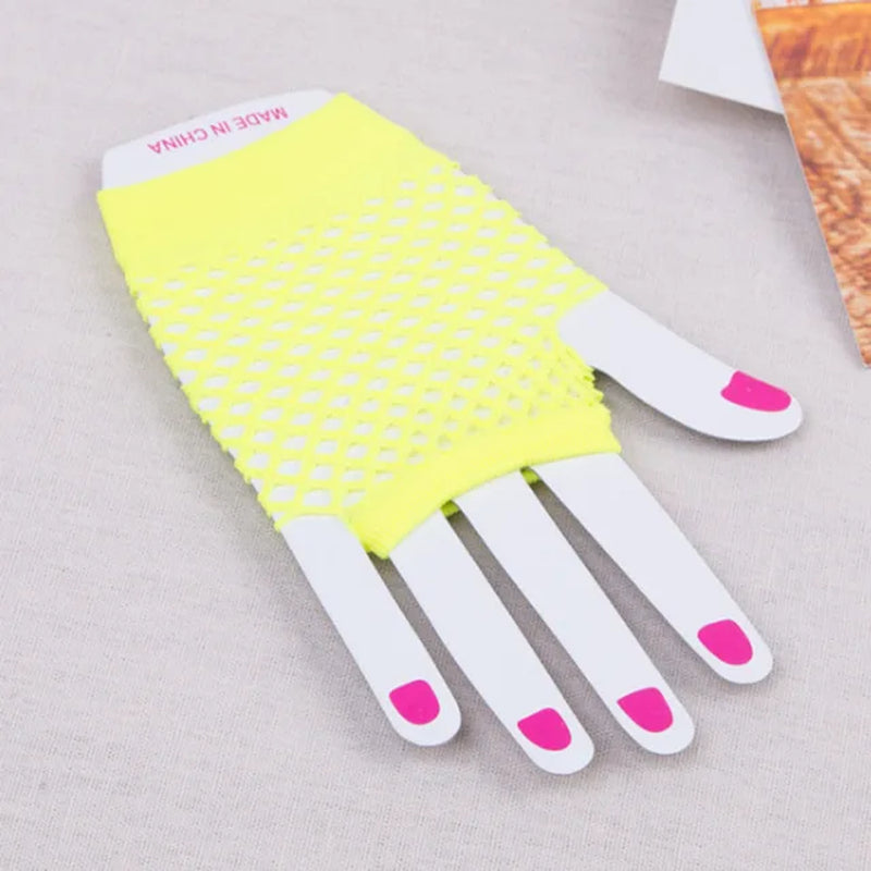 Neon Fishnet Fingerless Punk Goth Long Hollow Gloves Leg Arm Cuff Party Wear Fancy Dress for Womens Sexy Beautiful Arm