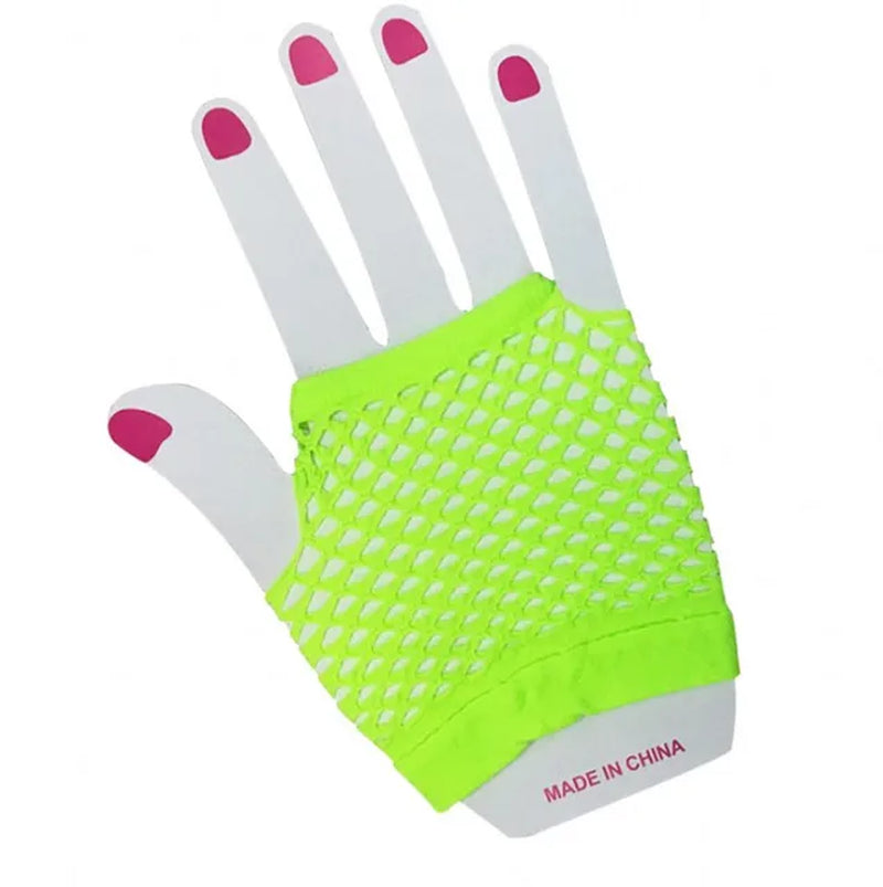 Neon Fishnet Fingerless Punk Goth Long Hollow Gloves Leg Arm Cuff Party Wear Fancy Dress for Womens Sexy Beautiful Arm