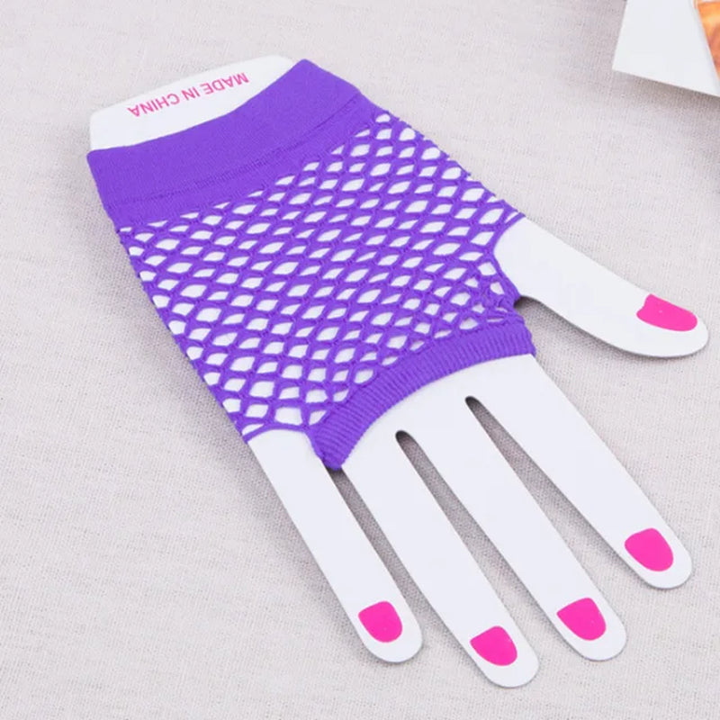 Neon Fishnet Fingerless Punk Goth Long Hollow Gloves Leg Arm Cuff Party Wear Fancy Dress for Womens Sexy Beautiful Arm